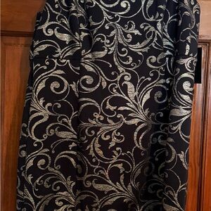 Navy Metallic Scroll Print Dress